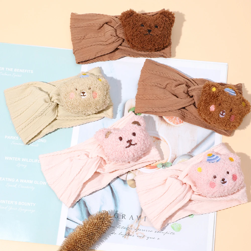 Baby Accessories For Newborn Toddler Kids Baby Girl Boy Headband  Nylon Hairband Soft Cute Little Bear Cartoon Animal Headwear