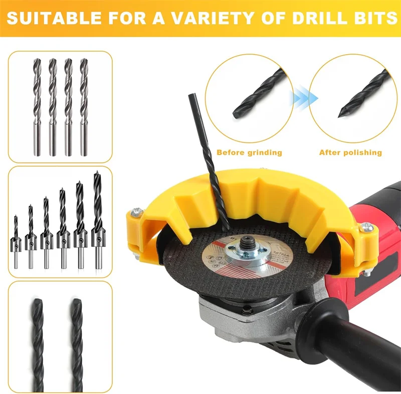 3-12mm Drill Bit Grinding Sharpener Multipurpose Precision Drilling Bits Sharpening Guide Tool Grinder Powered Tool Parts
