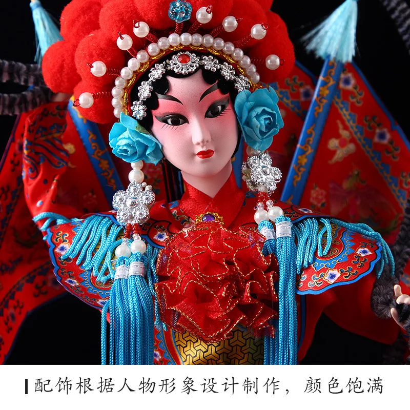 Beijing Souvenir Silk Man Doll Decoration Chinese Style Characteristic Small Gift for Foreigners Peking Opera Character Facial M