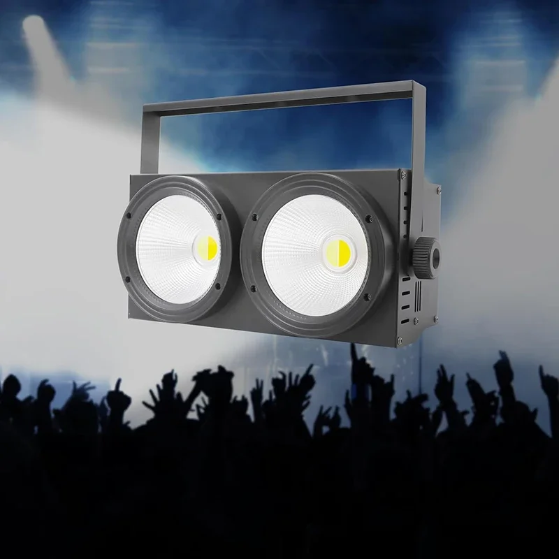 1個 LED 2in1 COB 200W クールウォームホワイト照明 2アイ DMX512 ステージライト ディスコパーティー クリスマス 観客用ライト