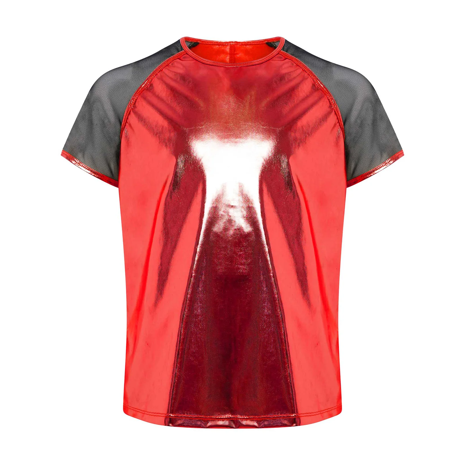 Kinder Mädchen Jungen Jazz Dance Top Metallic Street Hip Hop Kleidung Kostüm Disco Streetwear Kinder Kurzarm T-shirts