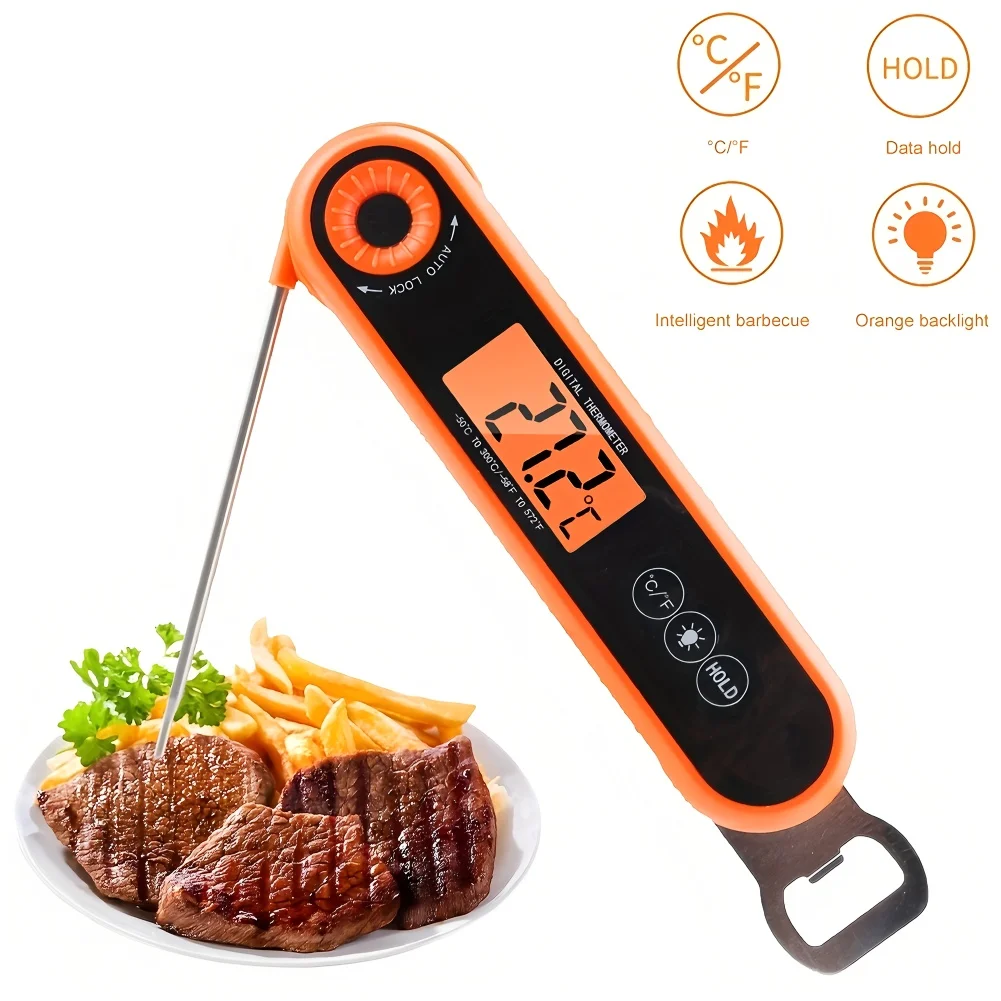 Digital Meat Thermometer Instant Read Food Thermometer for Cooking Grill with Rotatable Probe Auto Off Waterproof Kitchen Gadget