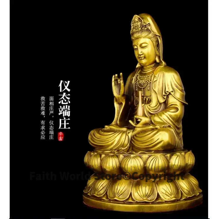 Special Offer # 2025 home TOP protective-efficacious Talisman office Protection Guan yin Buddha FENG SHUI Brass statue