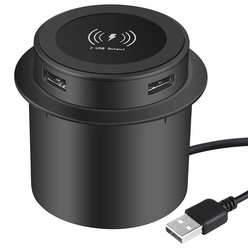 Caricabatterie Wireless veloce QI caricabatterie Wireless veloce integrato da tavolo Pop-up con porta USB 30W universale per Smartphone Iphone Xiaomi
