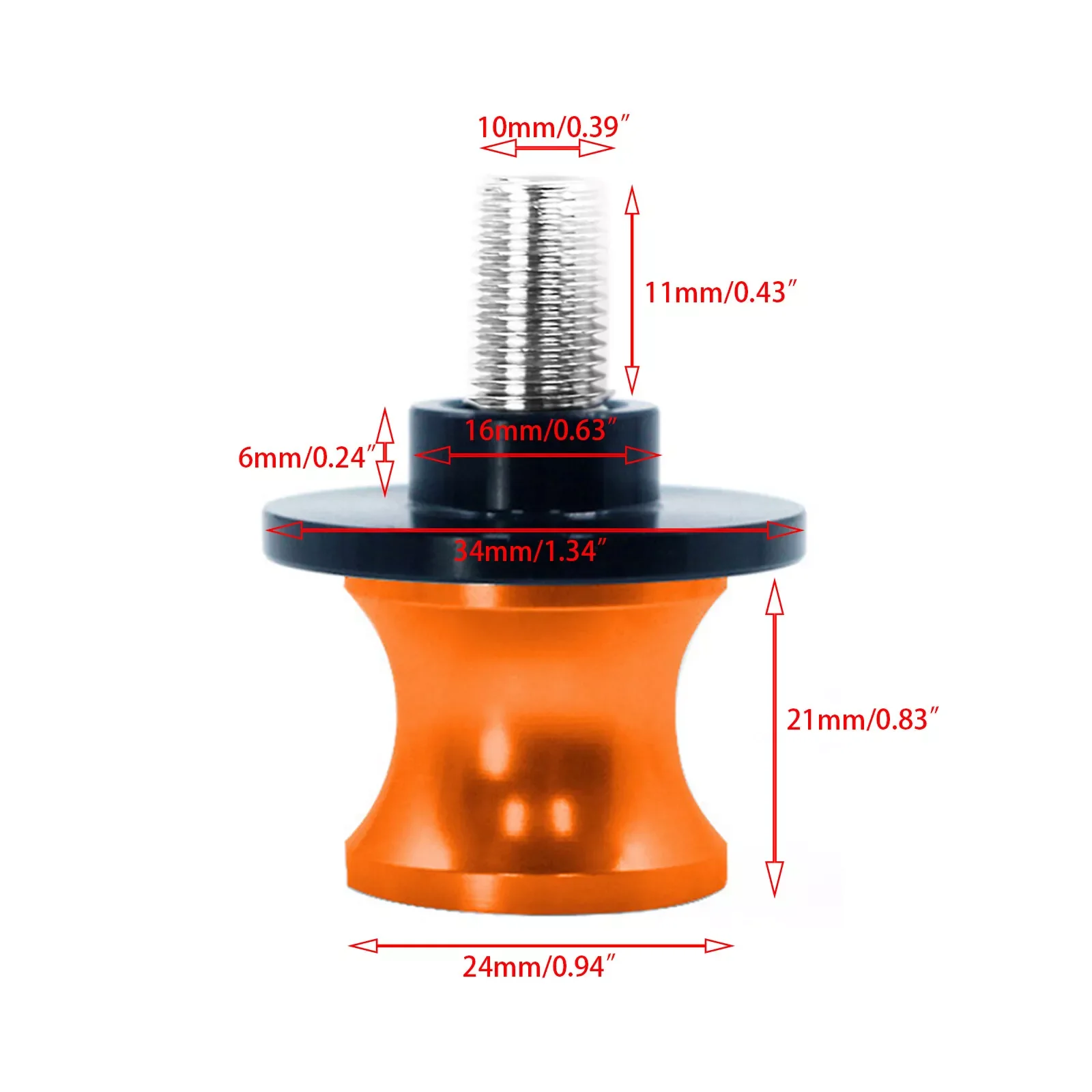 2 قطعة ل KTM Duke 125 200 390 990 برتقالي M10 Swingarm المتزلجون بكرات بادوك حامل بكرات سوينغ الذراع