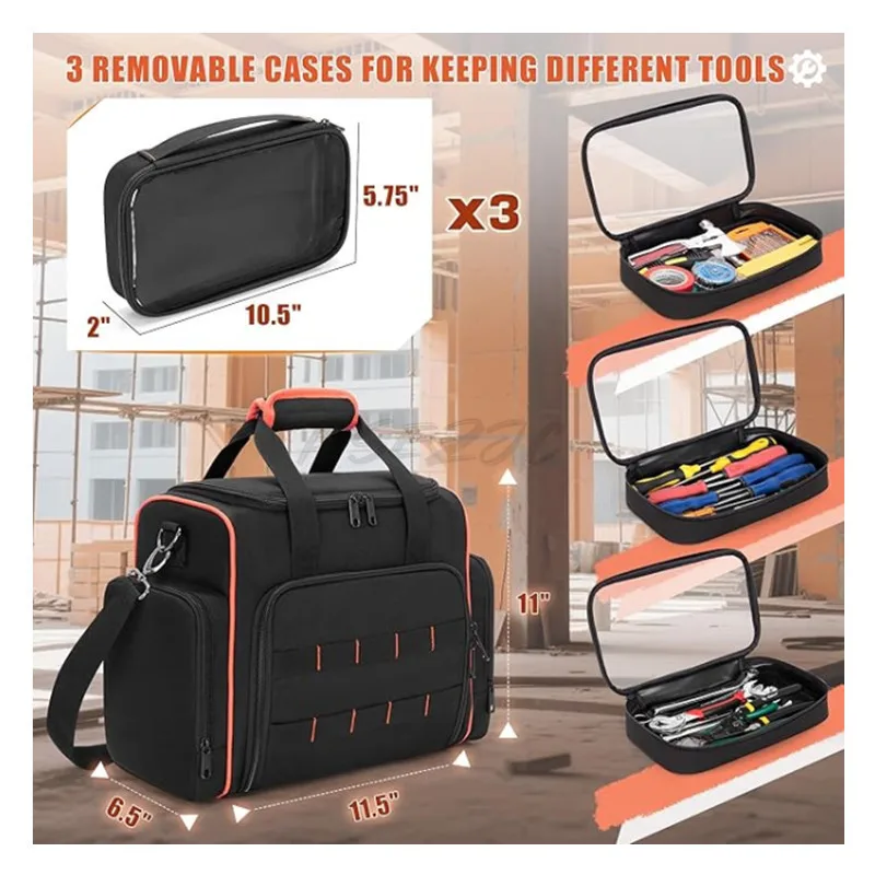 Wear Resistant Oxford Cloth Multi-layer Electrician Diagonal Cross Back Tool Kit Single Shoulder Hand-held Tool Kit