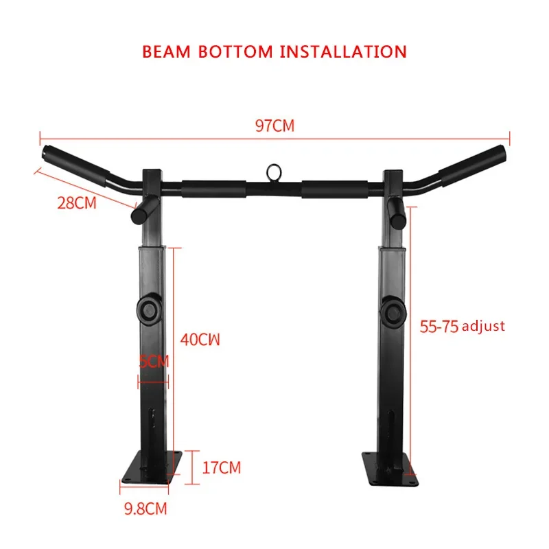 BLJ012 Paint Steel Horizontal Bar Beam Side/Beam Bottom Installation Pull Up Bar Multifunctional Wall Chin Up Bar Parallel Bars