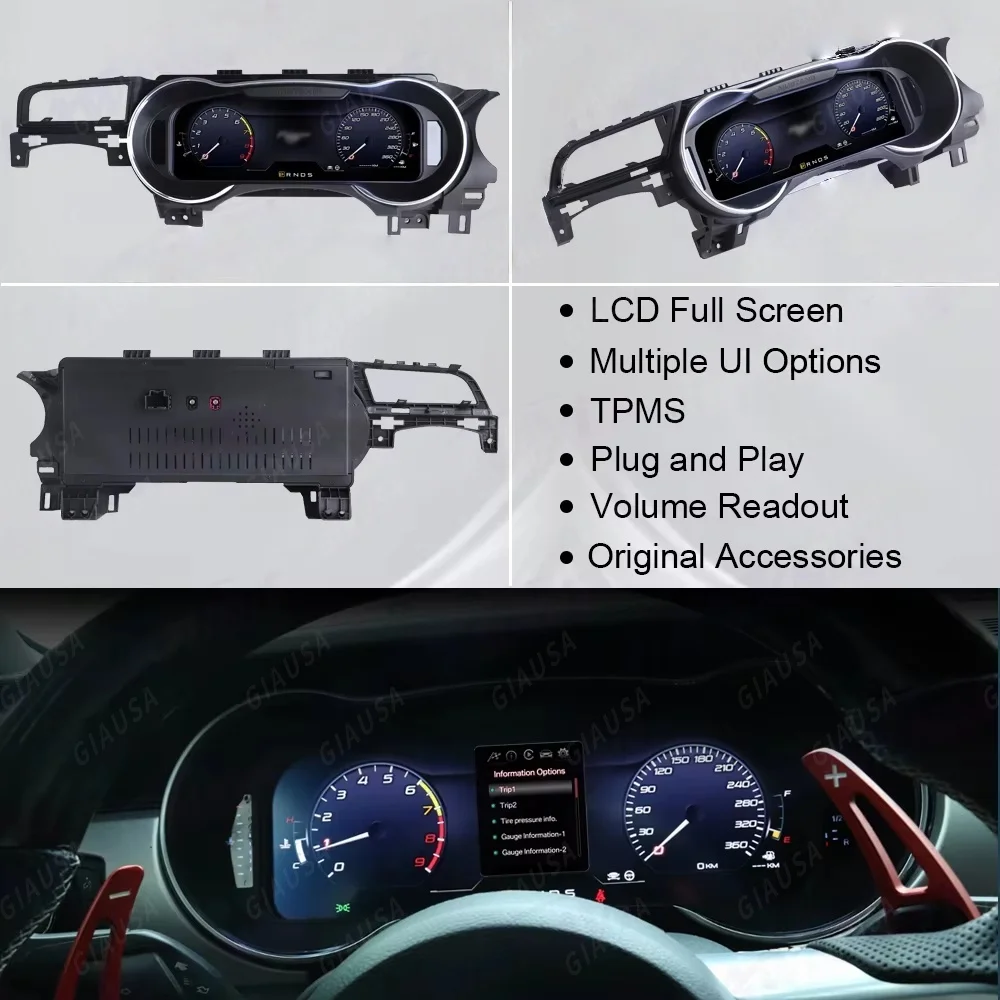 AFJY 12.3 inch Ford Mustang 2015 2016 -2022 Car LCD Digital Cluster Virtual Cockpit Dashboard Instrument Speedometer Accessory