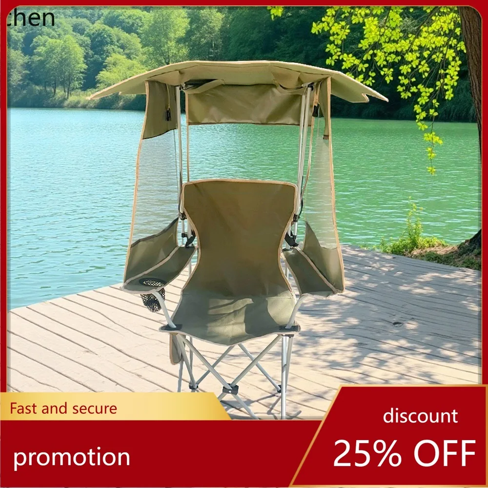 

Hxl fishing chair sun shade beach chair outdoor foldable portable lightweight