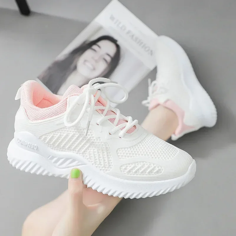 Trend Shoes for Women Sneakers Chunky Lace Up Casual Running Shoes Women Summer Mesh Vulcanized Shoes Zapatos Mujer 2024