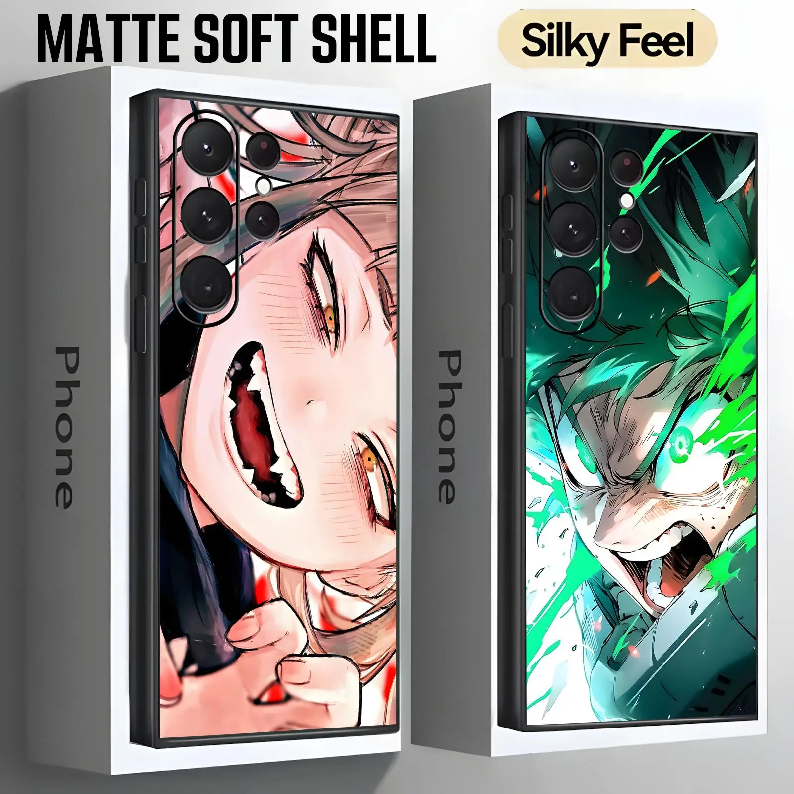Anime My Hero Academia Phone Case For Samsung S26 S25 S24 S23 S22 S21 S20 Ultra Note20 Soft black Shockproof Cover