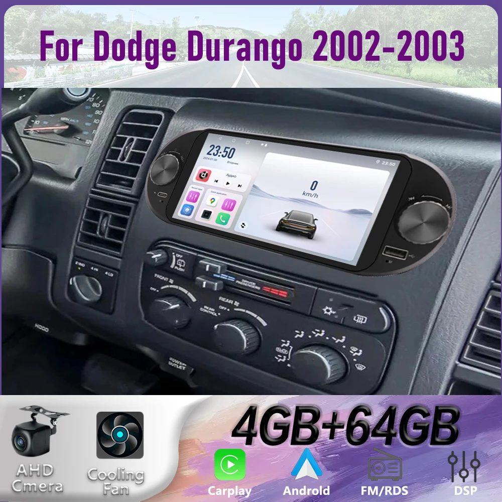 

6-дюймовая автомагнитола для Dodge Durango 2002-2003 с управлением на руле, GPS-навигацией Google Maps, камерой заднего вида, 2DIN, Android 15, 64 ГБ