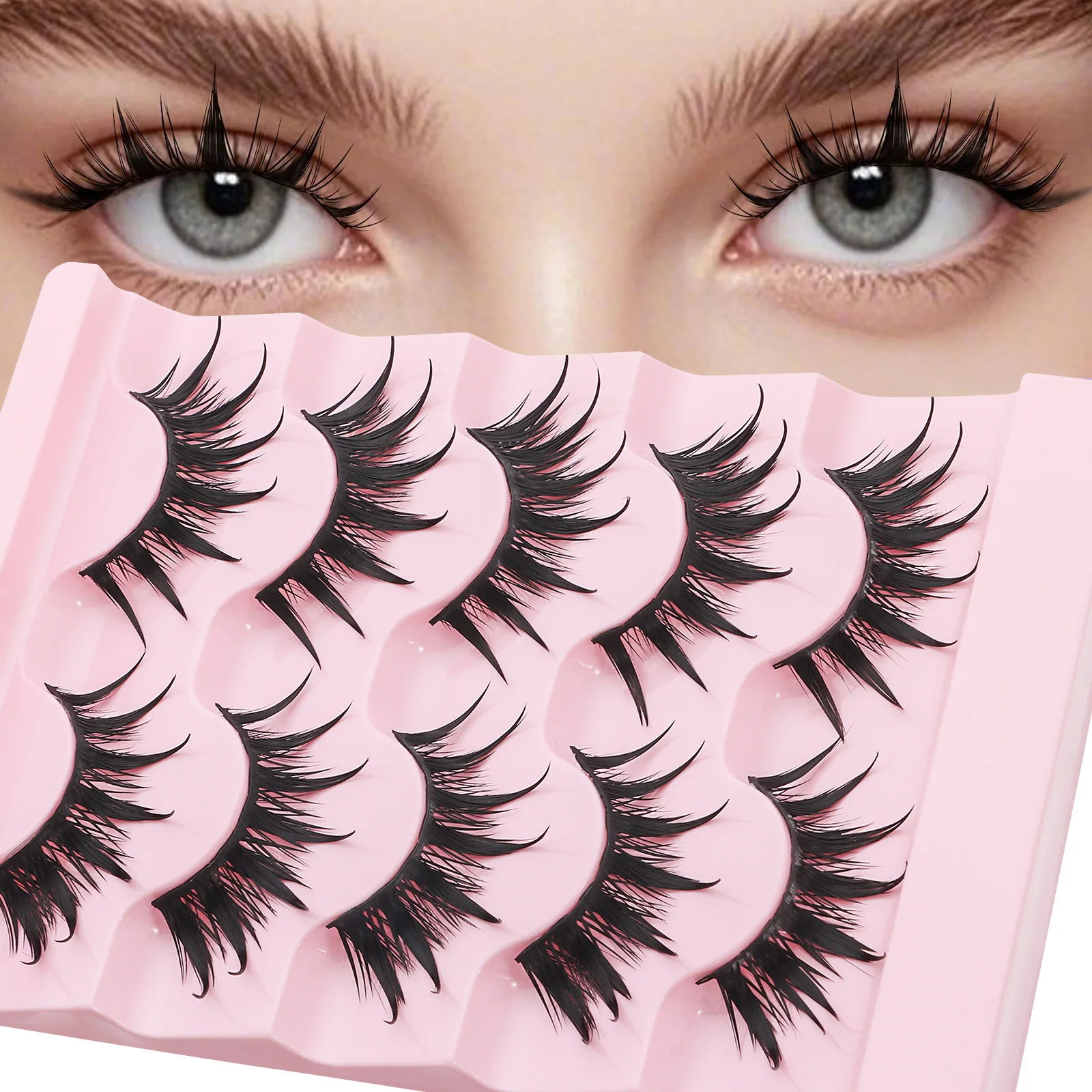 Ferramentas de maquiagem dos olhos extensão grosso longo macio banda thai molhado cílios postiços finos fofos 3d falso vison cílios