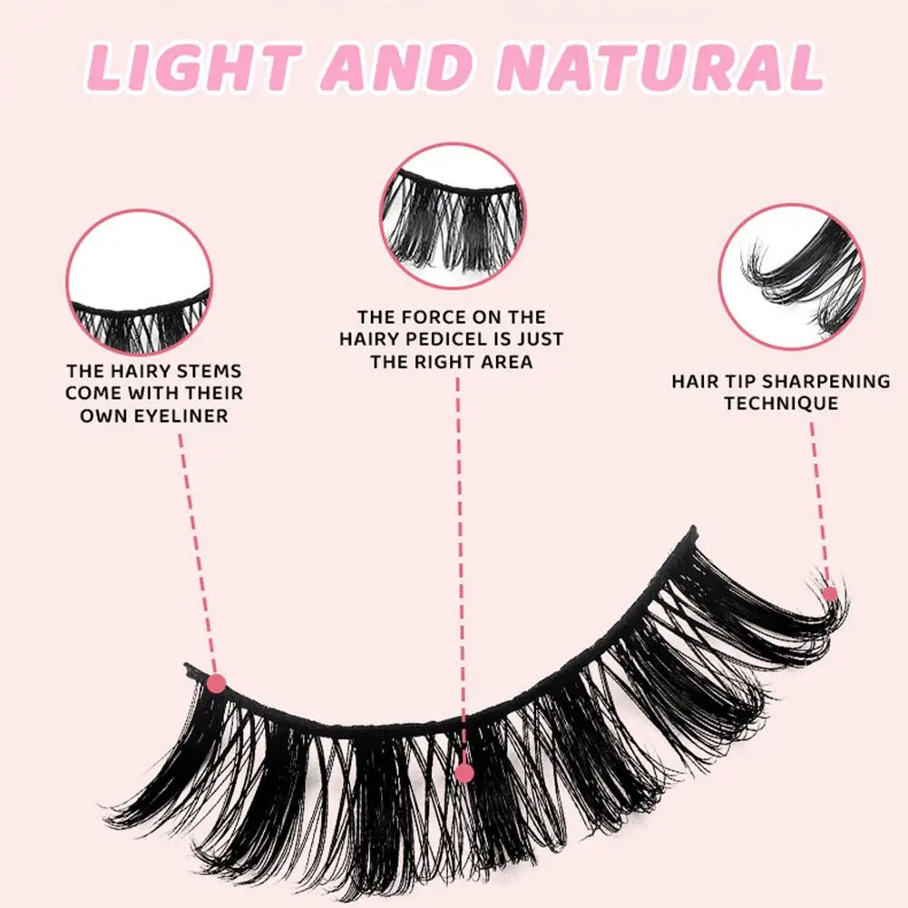 DD Krul Dikke Natuurlijke Valse Wimpers - 10 Paar Zachte Lichtgewicht Piekerige Wimpers Pluizig Volume Oogmake-up Tool