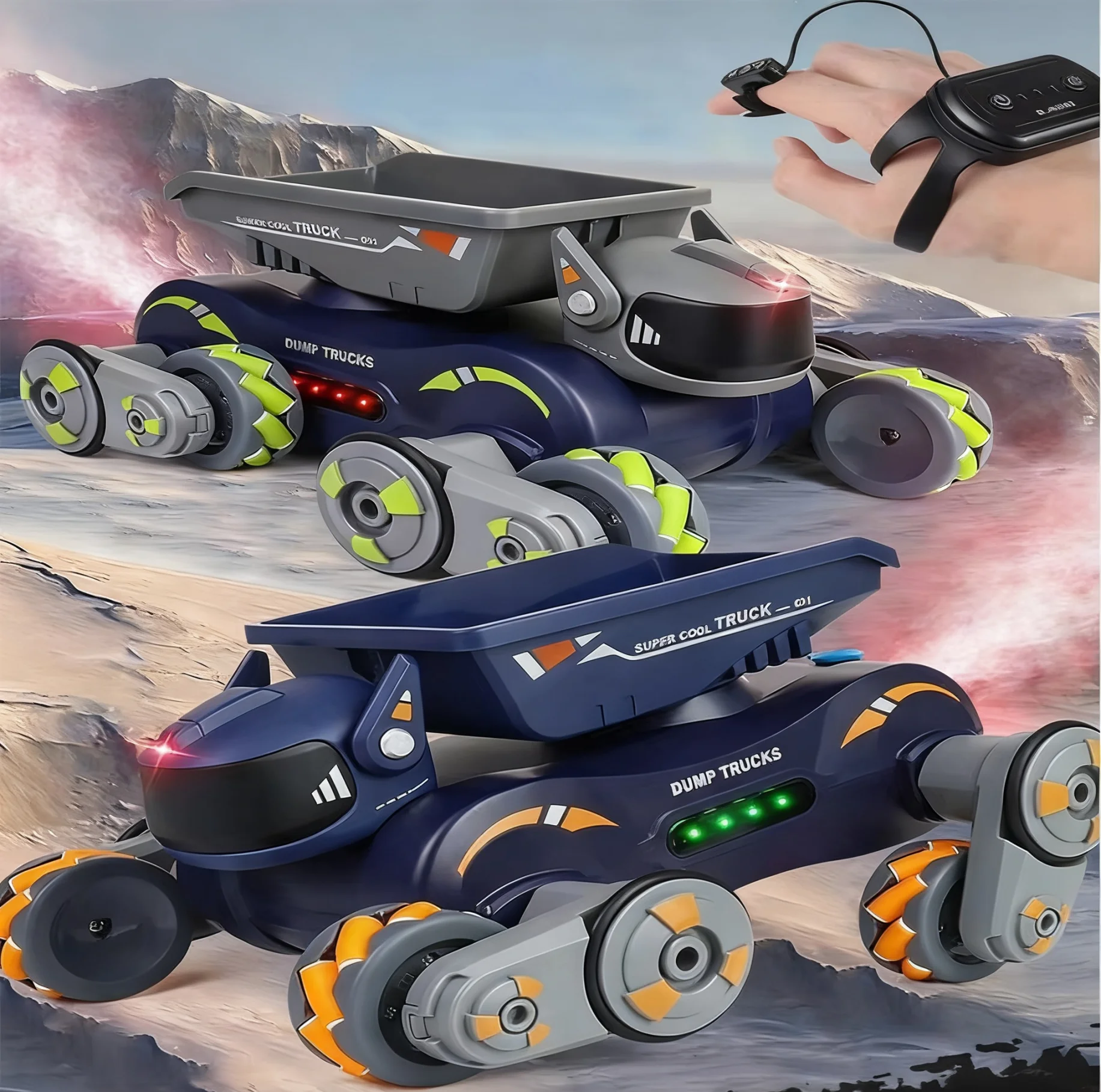 RC 로봇 강아지 원격 조종 드리프트 카 제스처 센싱 컨트롤 스턴트 애완동물 전자 장난감 음악 분사 차량 어린이 장난감