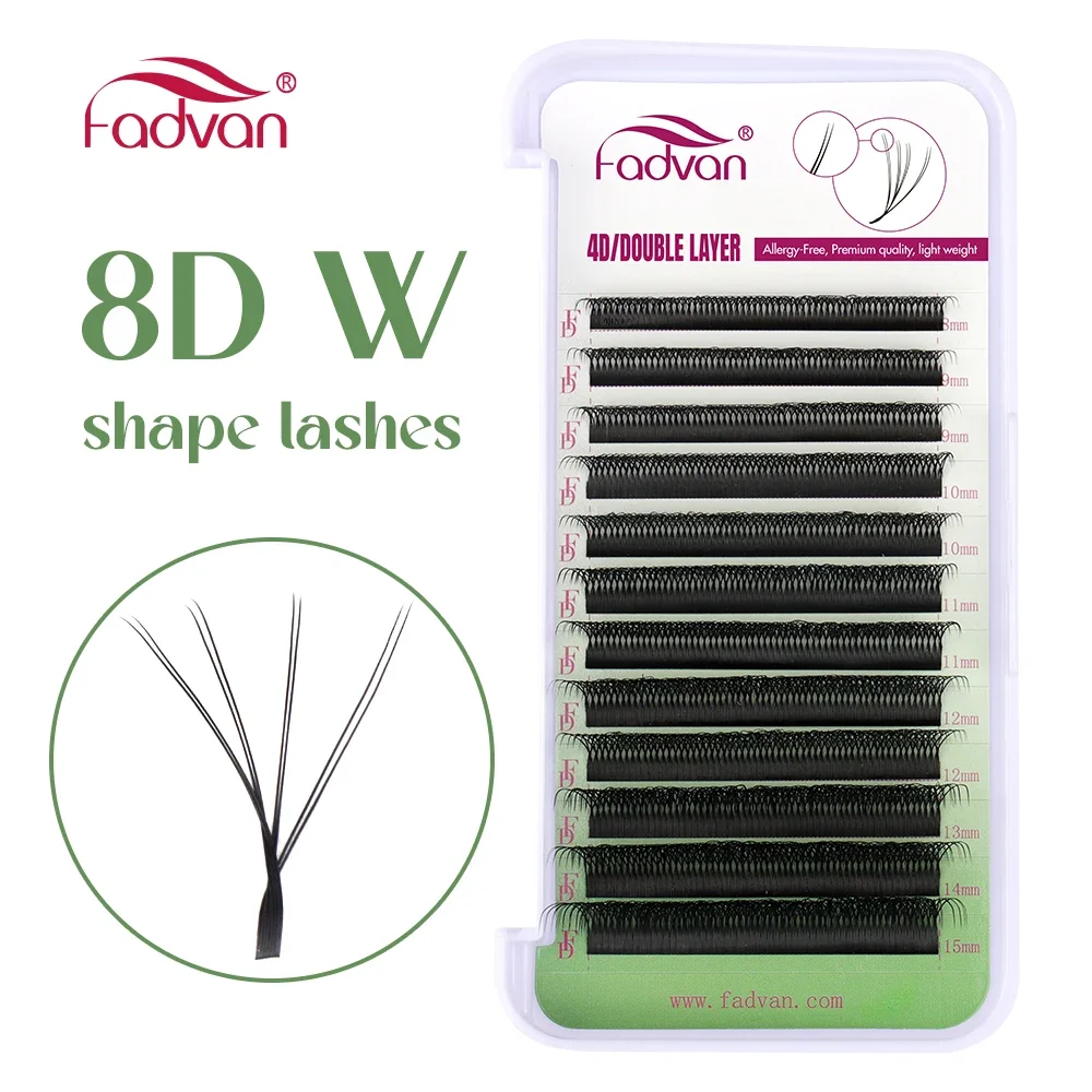 

FADVAN 8D W Shape Lashes Self-making Fan Lashes Extension Double Tips 4D Premade Fan Eyelash Faux Mink Makeup Supplies