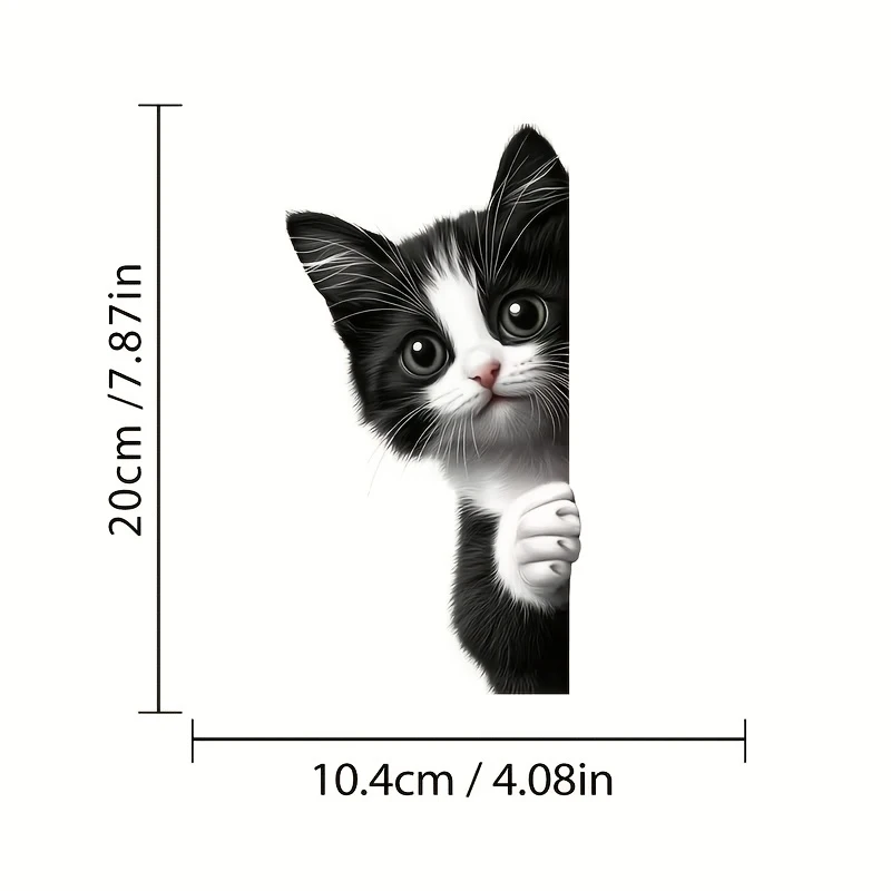 Cute Cat Peeking Window Decal，The kitten peeks through the glass at the sticker, Vinyl stickers are suitable for windows、Car