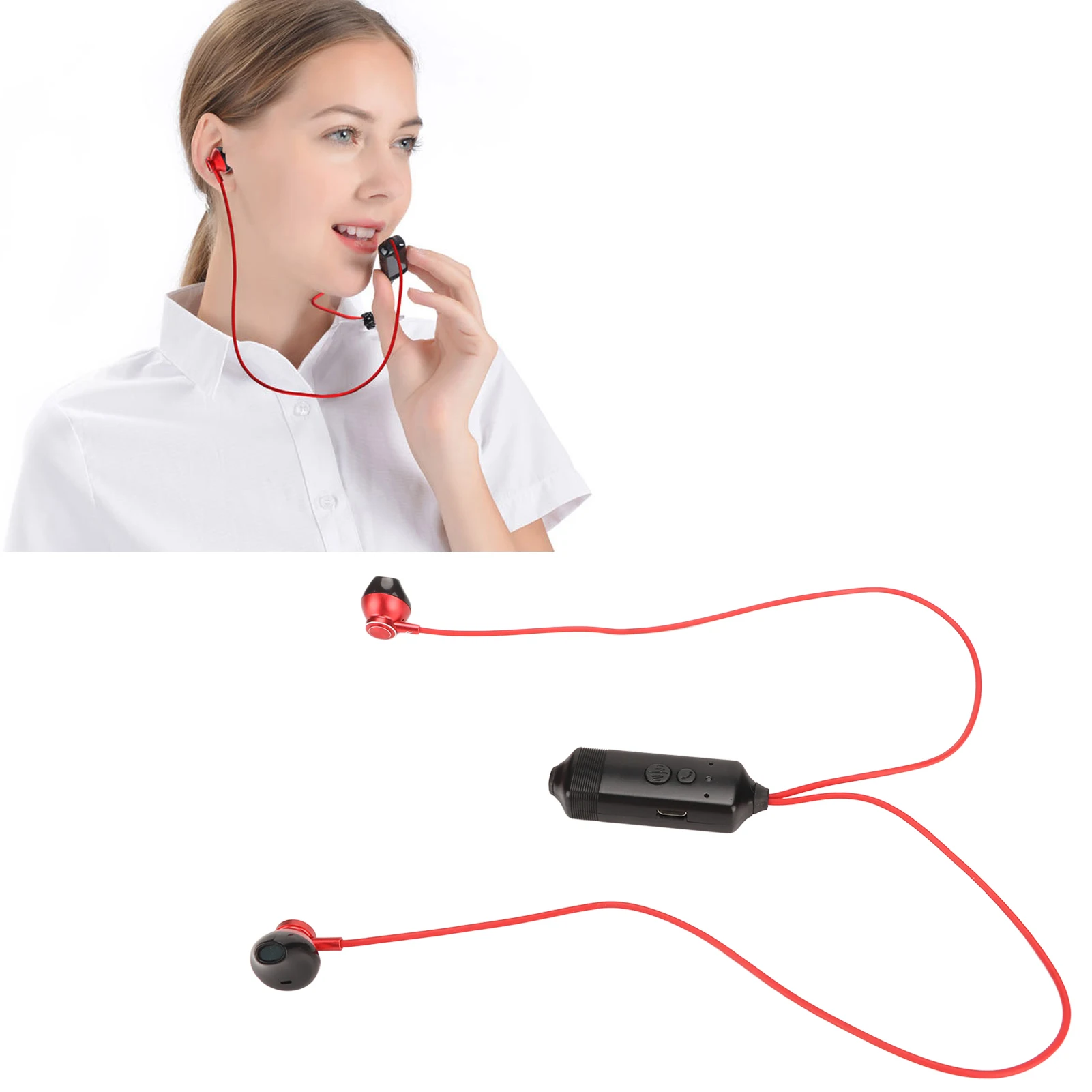 

Cellphone Call Recorder Headset Power Display Voice Prompt Magnetic Adsorption Phone Call Recorder Earphone for Work