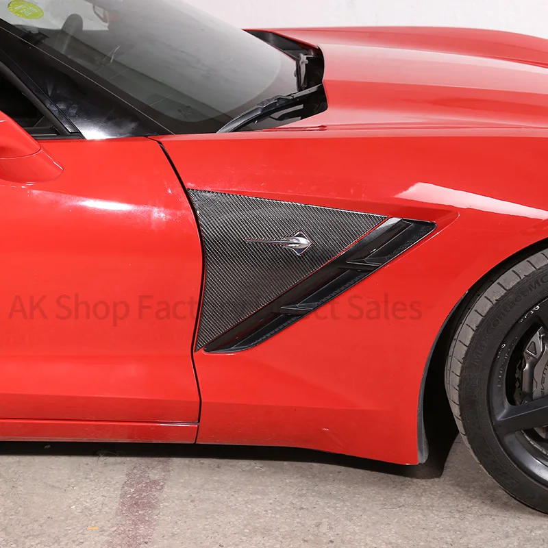 Body Side Fender Decorative Panel Cover Sticker True Carbon Fiber Car Exterior Accessories For Chevrolet Corvette C7 2014-2019