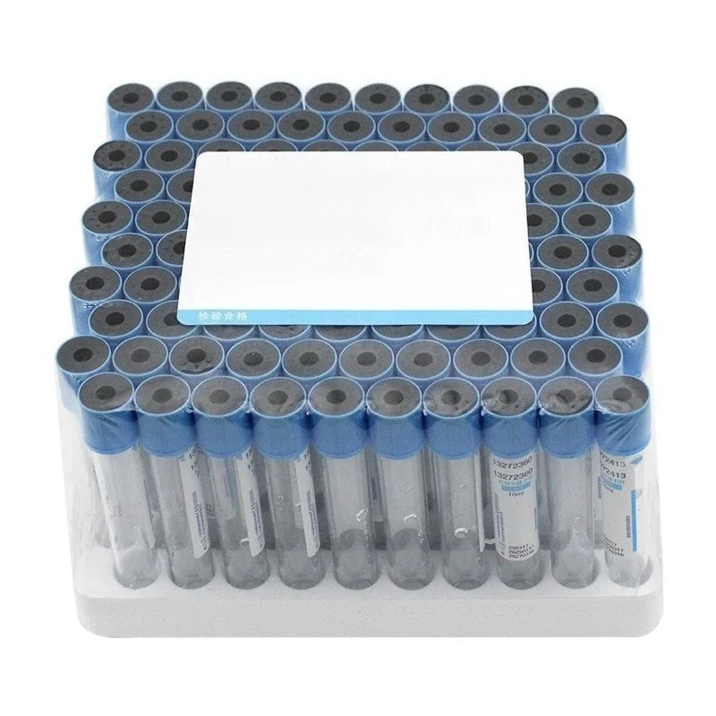 

Вакуумные пробирки с цитратом натрия 1:9, 100 штук, пластиковые пробирки, 10 миллилитров.