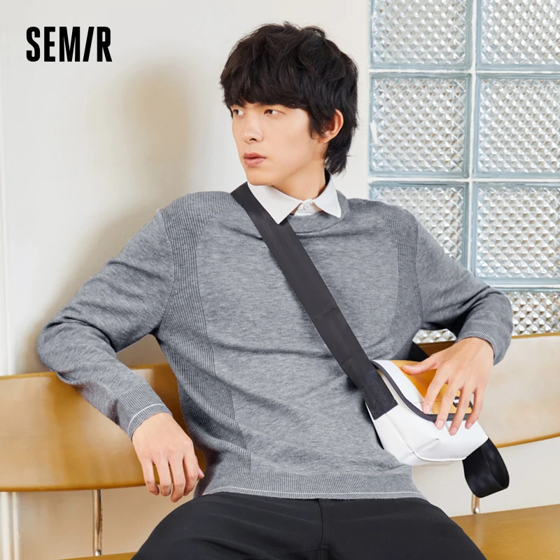 Semir Sweater Men 2023 Winter New Sweater Daily Commuting Fashion Bottoming Shirt