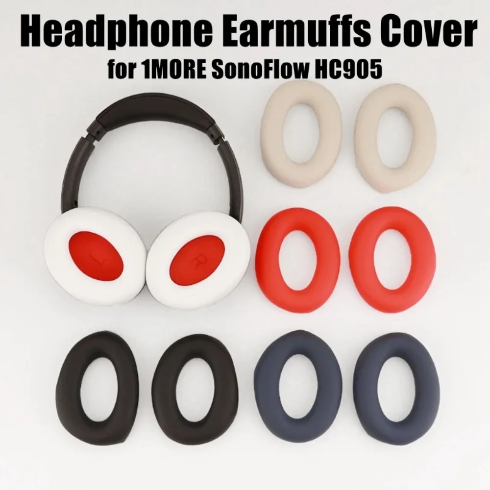 1 Pair Silicone Headphone Earmuffs Cover Waterproof Soft Protective Sleeve Dustproof Resistant To Dirt for 1MORE SonoFlow HC905