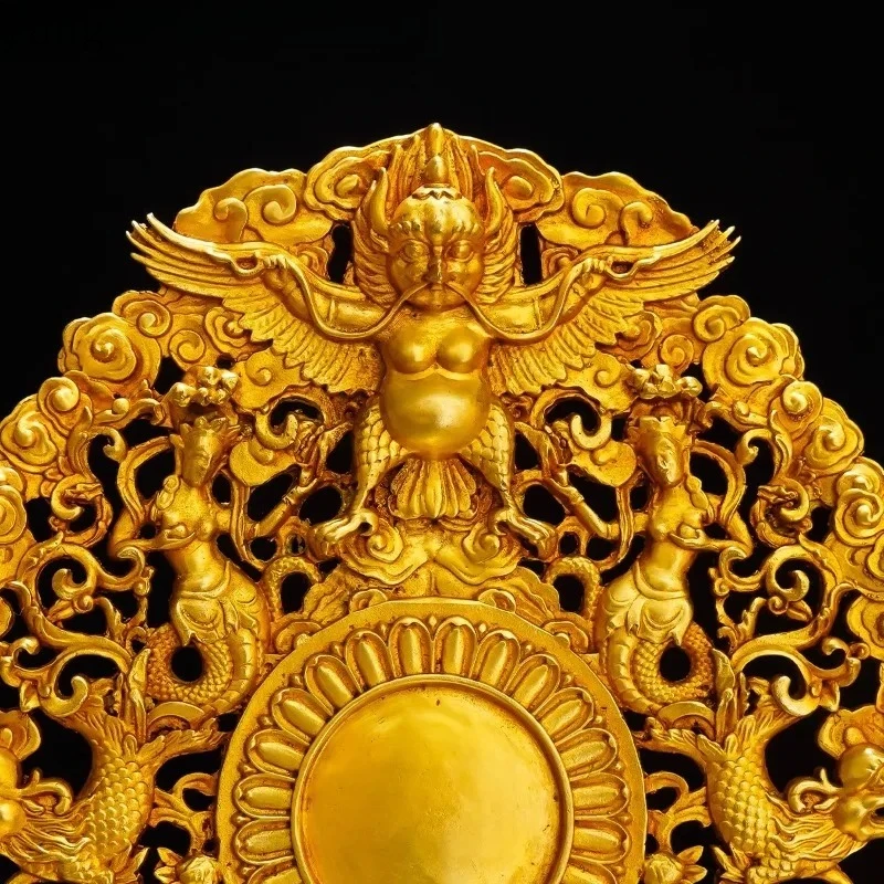 CX Exquisite Copper gilding carving buddha base For buddha statue Tibet Large size 37cm,27cm