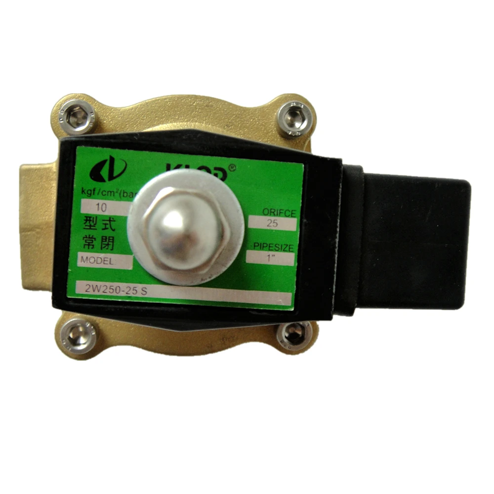 KLQD 2W250-25S Direct Acting Normally Closed Brass 1inch Air Water Solenoid Valve