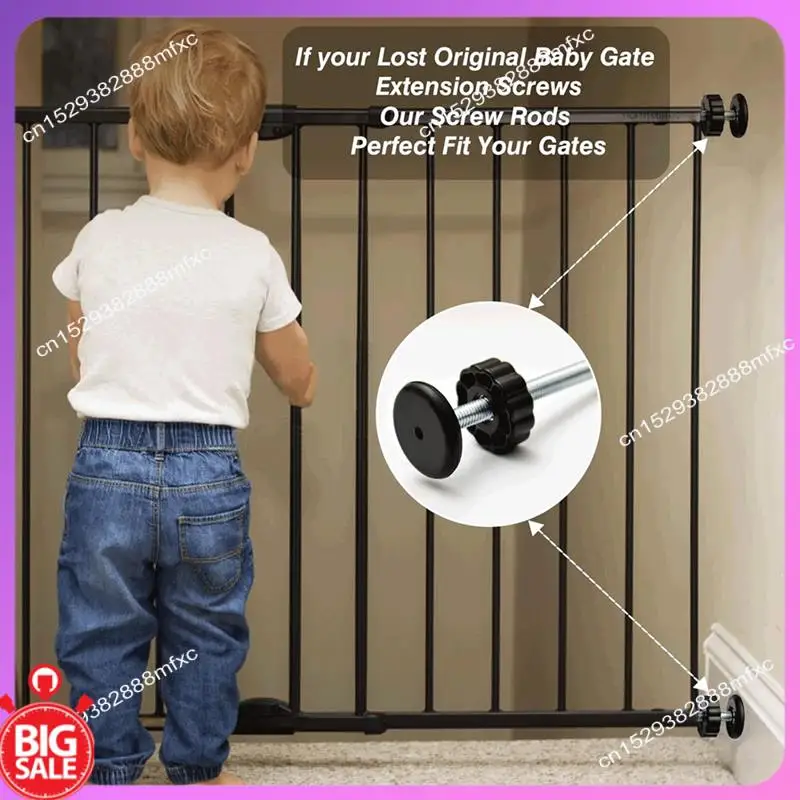 Big Deal 4 PCS Baby Gate Replacement Parts Threaded Spindle Rod For Pet & Dog Pressure Mounted Safety Gates Pet Gate Accessories