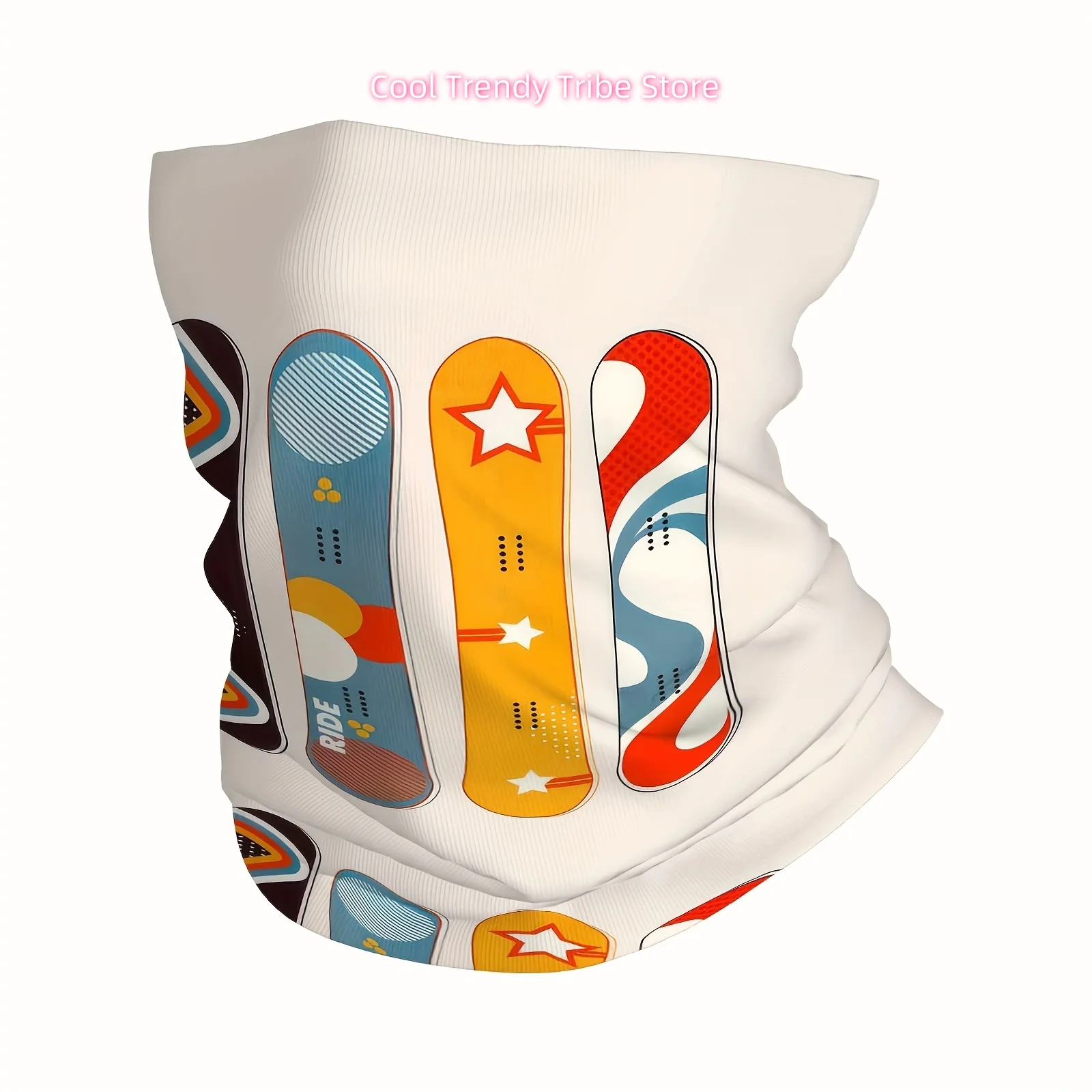 Colorful, Snowboards Print Scarf, Multi Functional Mask and Neck Mask, Suitable for Outdoor and Unisex Headscarves, Family Gathe