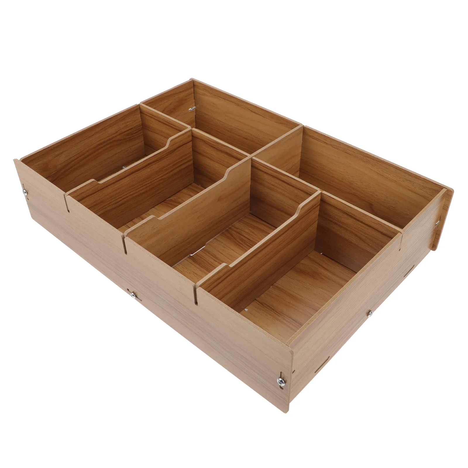 Change Storage Box Supermarket Cash Boxes Desk Key Multi-grid Holder Wooden Money Container