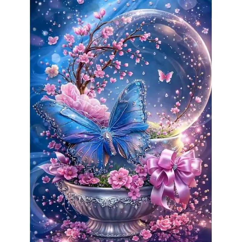 

RUOPOTY Butterfly Painting By Numbers Unframe Diy Crafts Animal Canvas for Painting Kits Unique Gift Coloring By Numbers