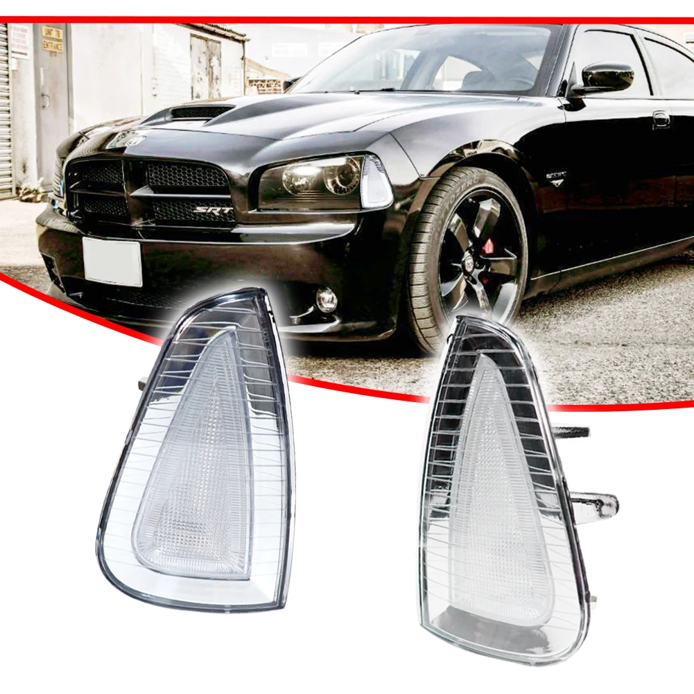 Clear / Smoked / Amber Lens Front Bumper Turn Signal Light Housing Shells For Dodge Charger 2006 2007 2008 2009 2010