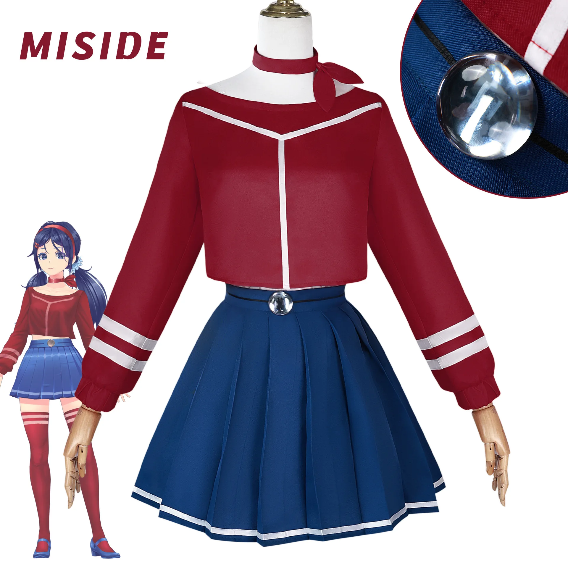 MiSide Mita Cosplay Game Anime Women Dress Sets Plus Size Horror Galgame