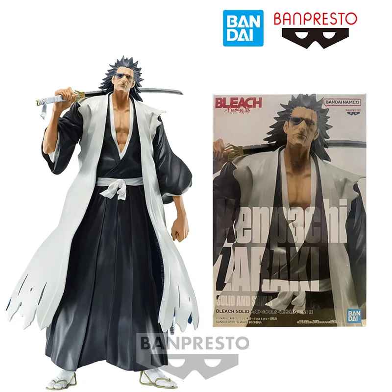 Bandai Namco Banpresto Bleach Solid and Souls Kenpachi Zaraki 18Cm Anime Original Action Figure Model Toy Gift Collection