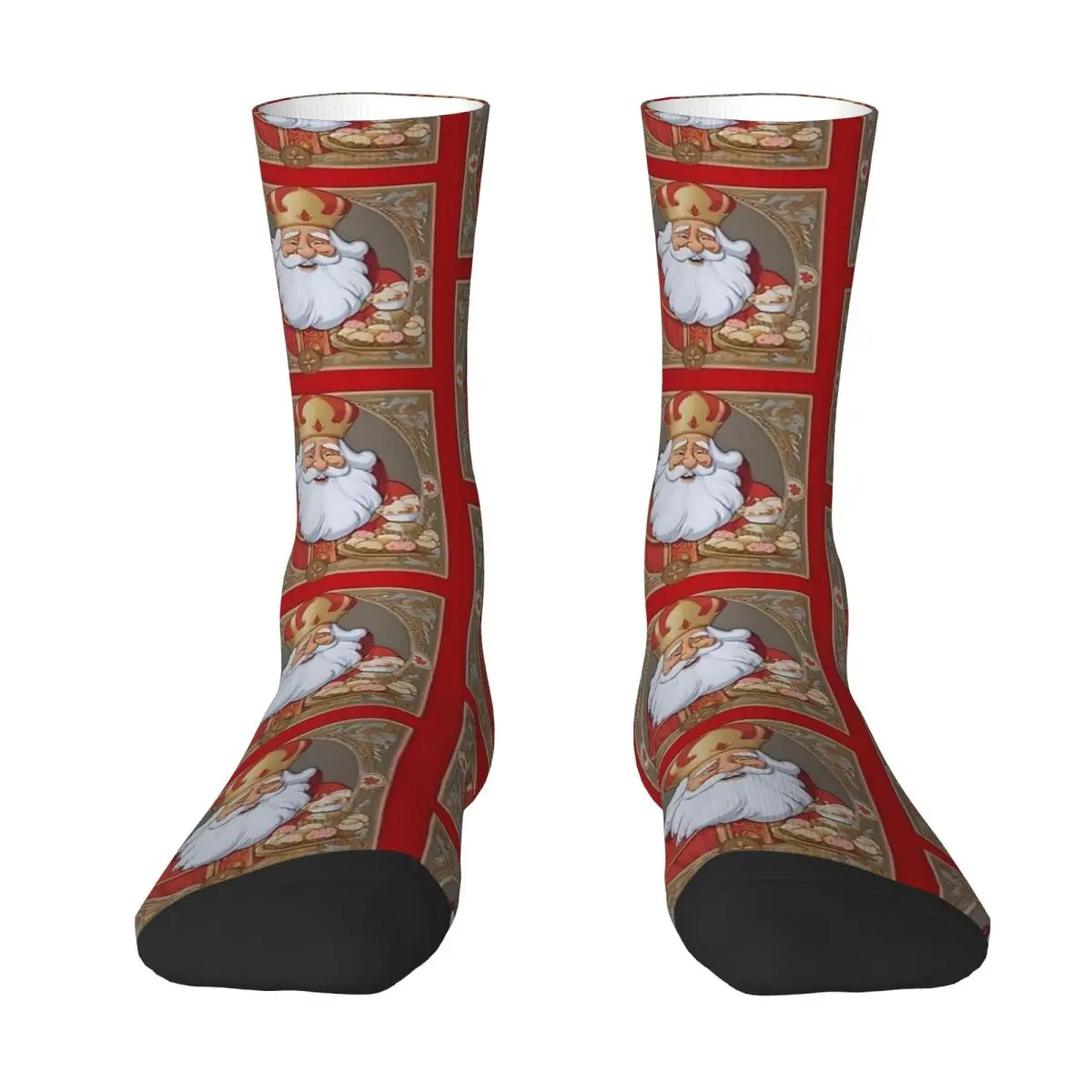 Merry Christmas Day Saint Nicholas Socks Cartoon Kawaii Stockings Autumn Anti Skid Men Socks Breathable Pattern Skateboard Socks