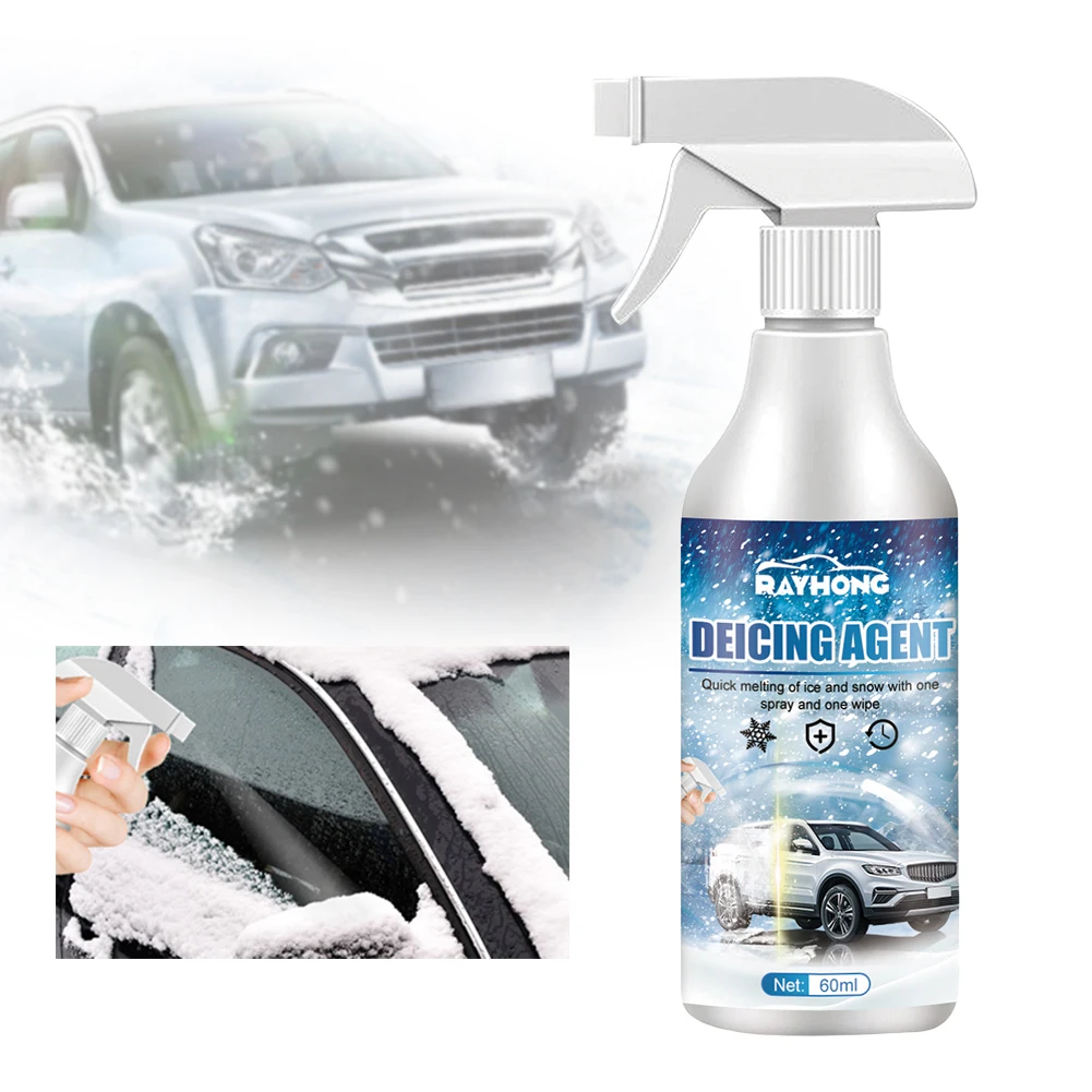 Snow Melting Defrost Liquid 60ML Defrosting Anti Frost Spray Instantly Melts Ice Windshield Spray Deicer Winter Vehicle Supplies