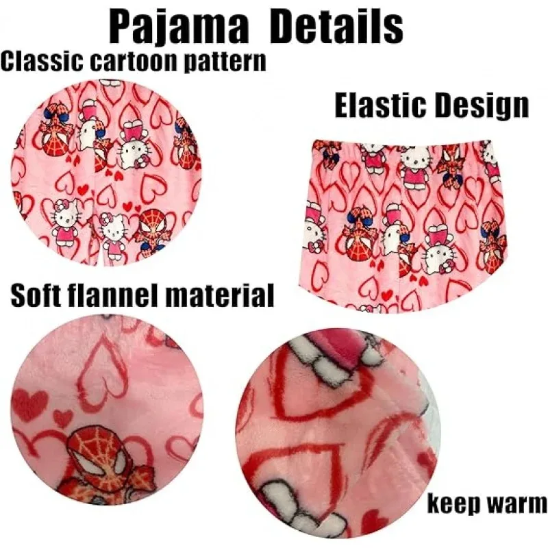 حار جديد الرجل العنكبوت بنطلون بيجاما مرحبا كيتي النوم السراويل أنيمي الفانيلا صالة السراويل الكرتون سانريو ملابس خاصة الترفيه الملابس #6