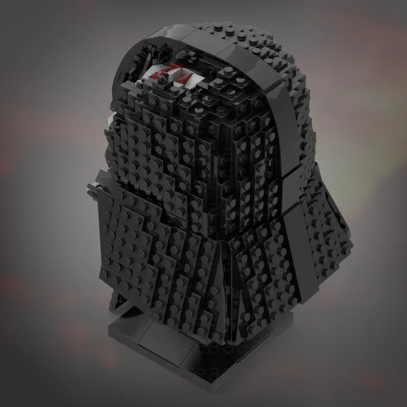 979PCS MOC Battle Damaged Vader Helmet Collection Star Model Building Blocks Bookshelf Decor, Home Decor For Boys Birthday Gift - view 3