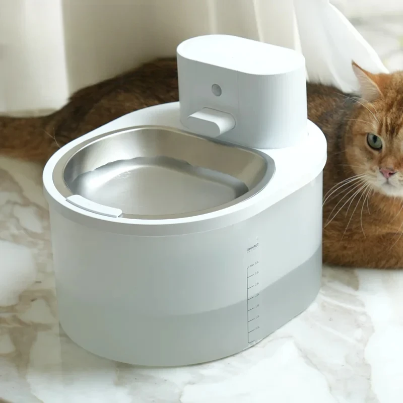 Cat water dispenser without plug in stainless steel pet water dispenser wireless ultraviolet sterilization water feeder