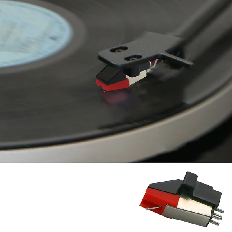 Phonograph Turntable Dual Moving Magnet Stereo Vinyl Record Player Stylus Needle More Delicate Sound Tracking Ability