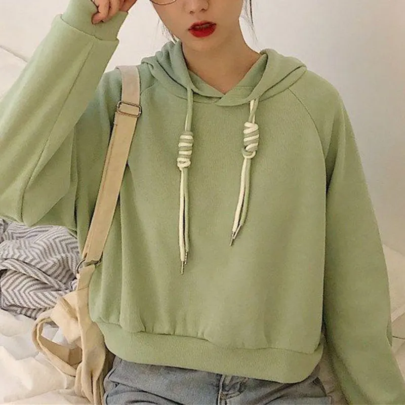 Women\'s Autumn New Style Fashion Simplicity Solid Color Hoodies Women Clothes Office Lady All-match Temperament Casual Tops