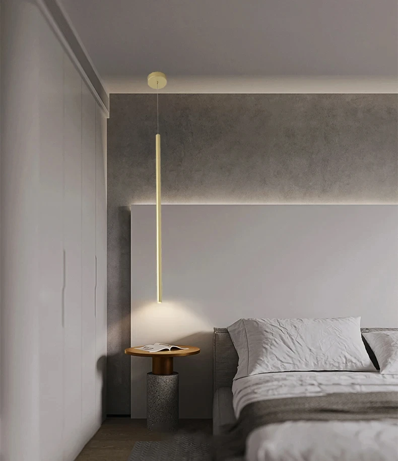 

Modern gold aluminum LED pendant light, bedroom, restaurant, bar, minimalist pendant light YX486TB