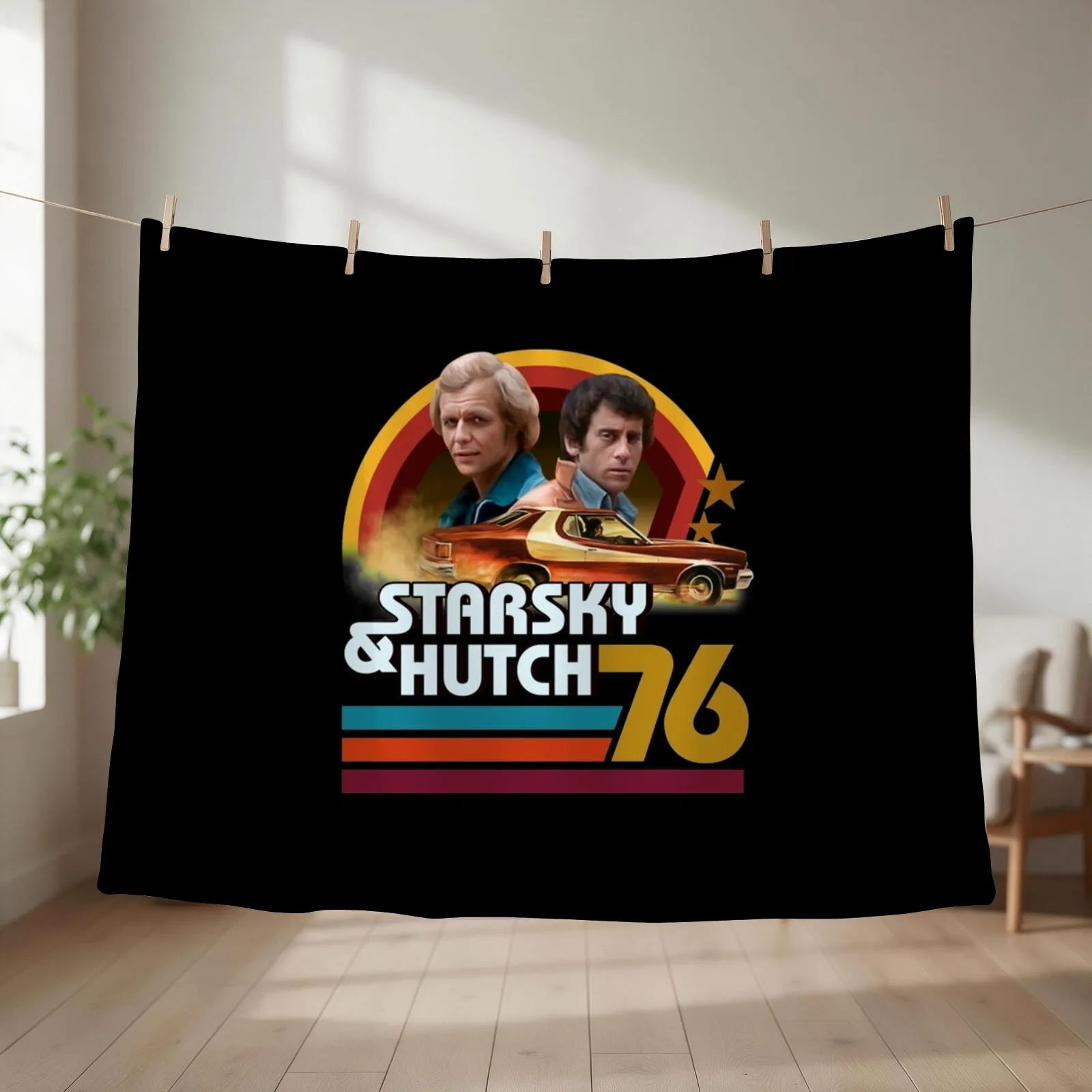 Starsky And Hutch T-ShirtStarsky and hutch T-Shirt_by Trazzo_ Throw Blanket Nap Flannel Fabric Sofas Soft Blankets