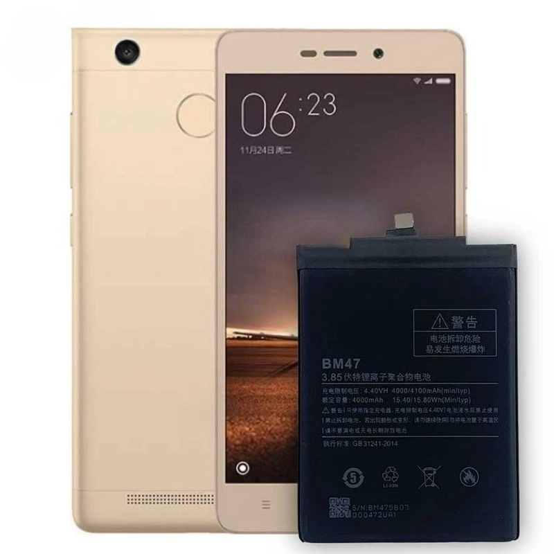 새로운 고품질 BM47 4100mAh 배터리 (샤오미 Redmi 3S 3X, Redmi 4X, Redmi 3 / 3pro BM47 교체용 배터리)