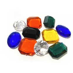 Piezas de juego de peón con forma de diamante, 10 piezas, acrílico, Rectangular, ovalado, Cuadrado, para juegos de mesa de fichas, accesorios para contador