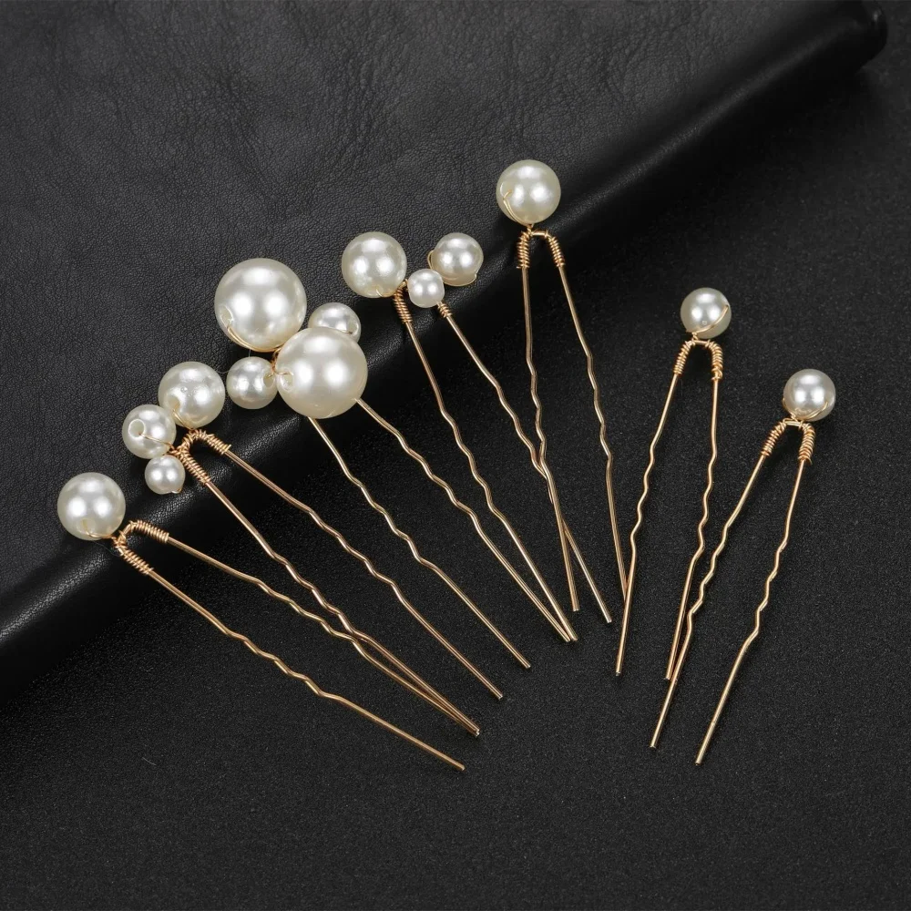 Braut-Haaraccessoires Strass-Haarnadeln Haarspangen für Frauen Perlen-Haarklammern Braut-Kopfschmuck Party-Haarstyling-Werkzeuge