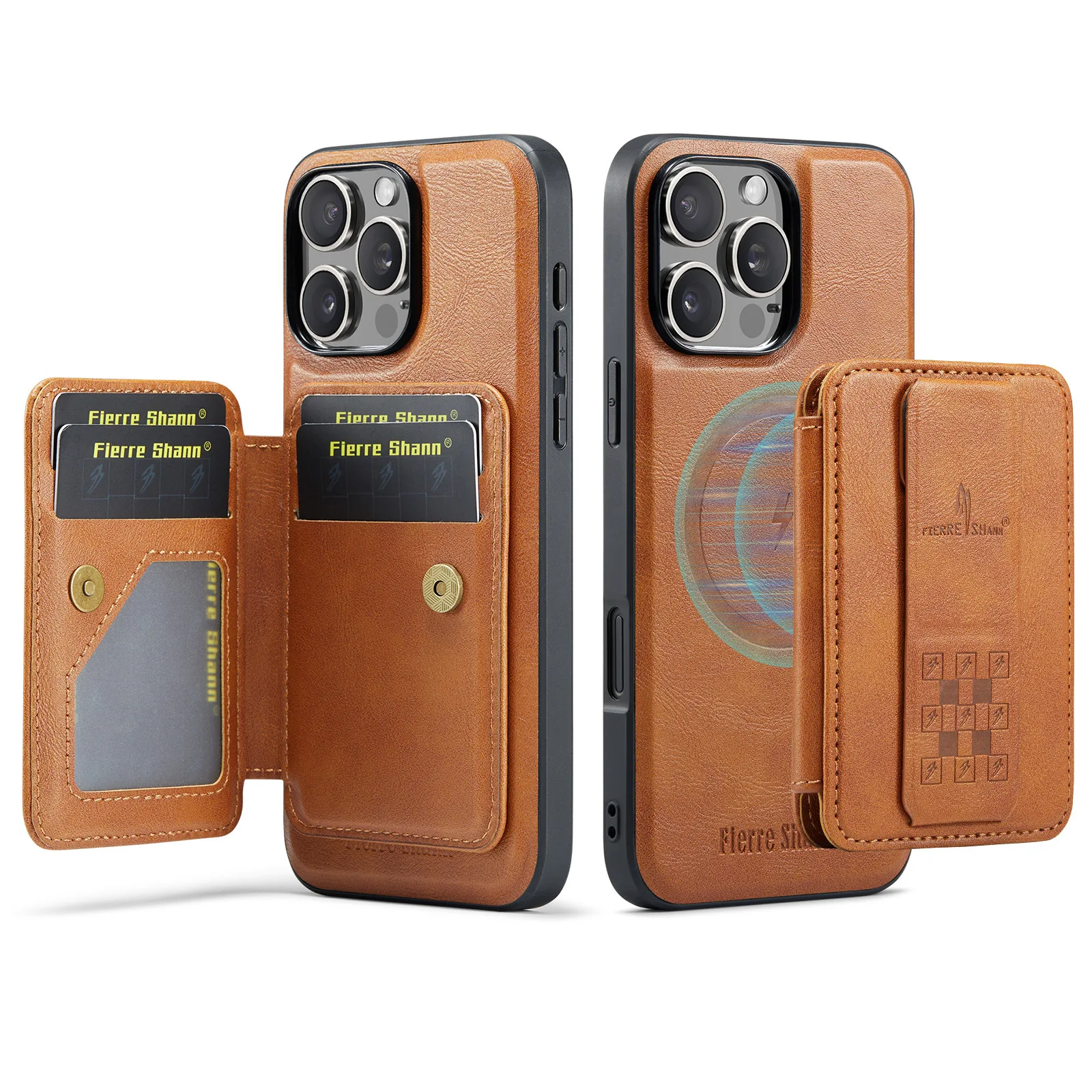 

Magnetic 2 in 1 Leather Case Magsafe Case For iPhone 17 16E 16 15 14 11 12 13 Pro Max 16 Plus Phone Cover Card Bag