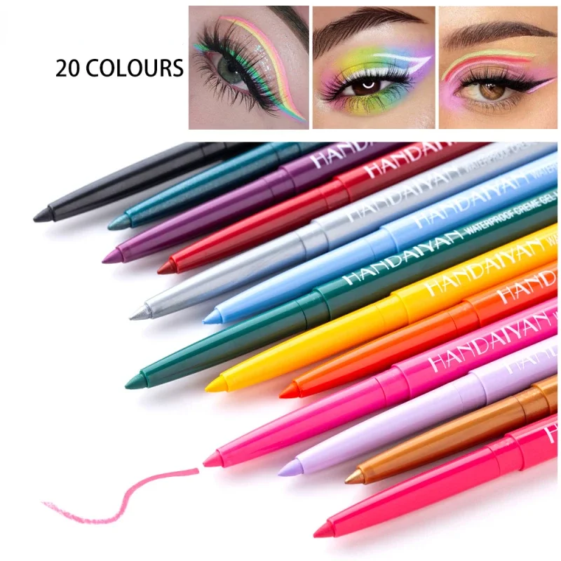 No Smudging Quick Drying Eye Liner Gel Pen Eyeliner Pen Long Lasting Waterproof Purple Eyeliner Beauty Makeup Cosmetics 20 Color