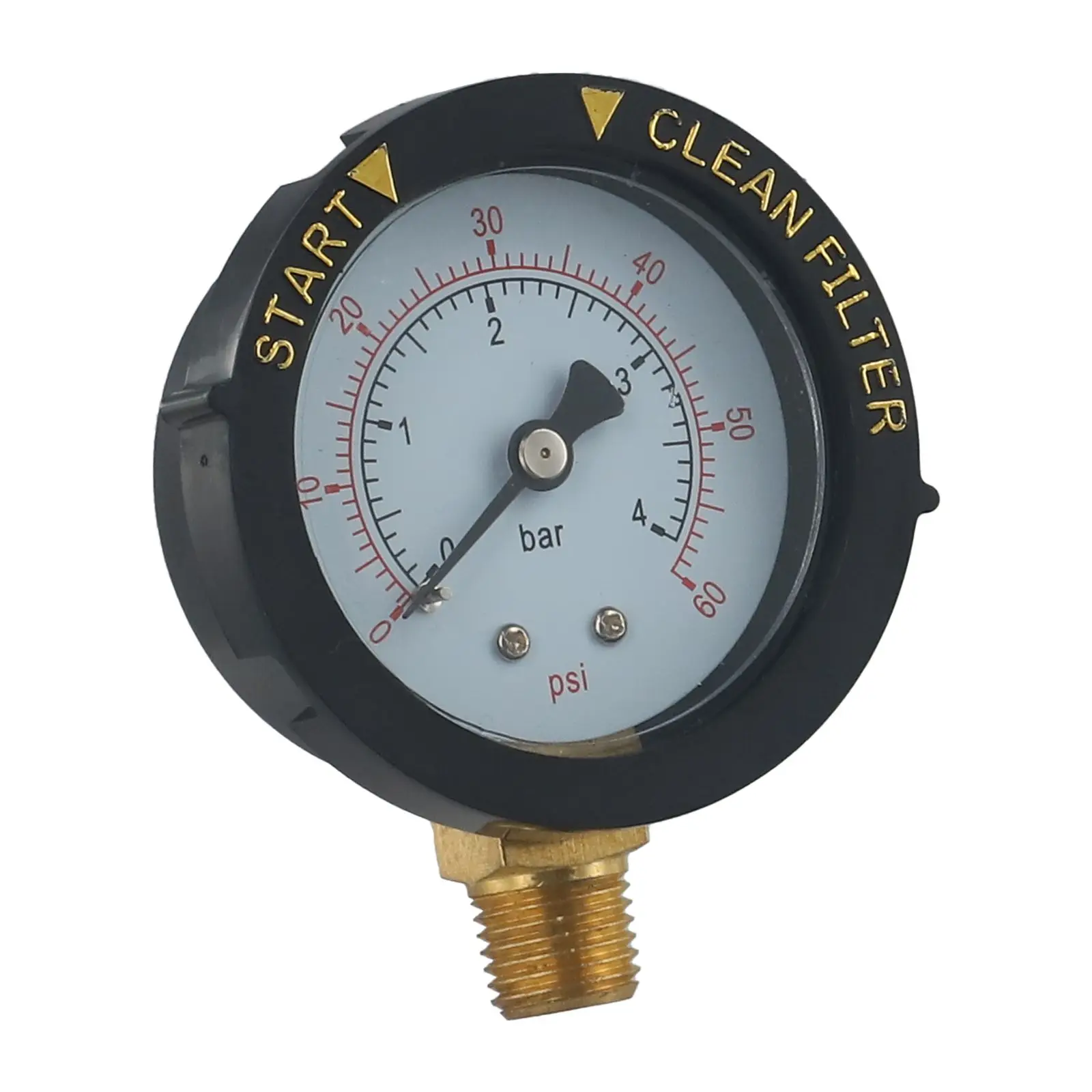 

0-60 Psi Pool Filter Pressure Gauge Waterproof Stable Performance 1 4 NPT Brass Connector Clean Filter Indicator
